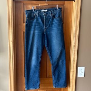 Levi's Dark Blue Wedgie Straight ankle Jeans